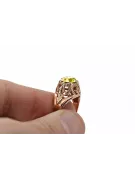 Žlutý Perydot Původní vinobraní 14k vinobraní kroužek vinobraní Vrc080r